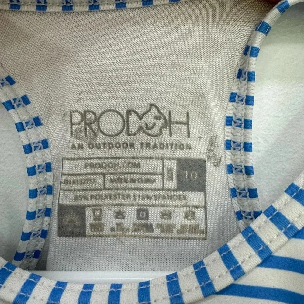 Prodoh Performance blue white stripe tennis golf swim dress size 10 quick dry